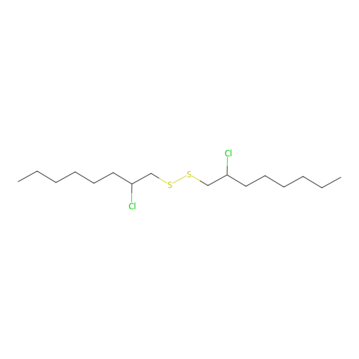 Disulfide, bis(2-chlorooctyl) molecular structure, CAS 70776-26-0