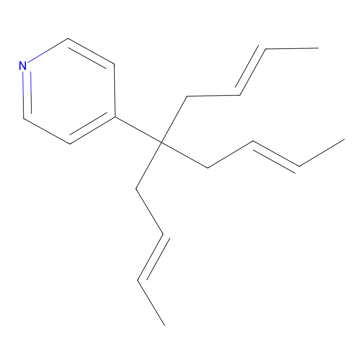Pyridine, 4-(1,1-di-2-buten-1-yl-3-penten-1-yl)- molecular structure, CAS 70776-89-5