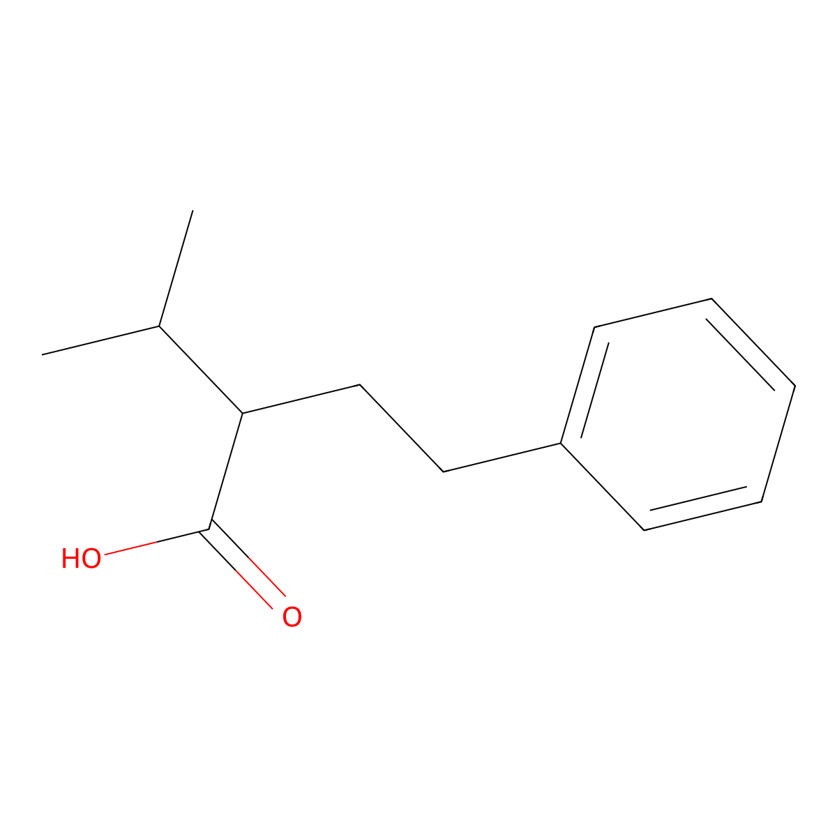 3-Methyl-2-(2-phenylethyl)butanoic acid molecular structure, CAS 70777-57-0
