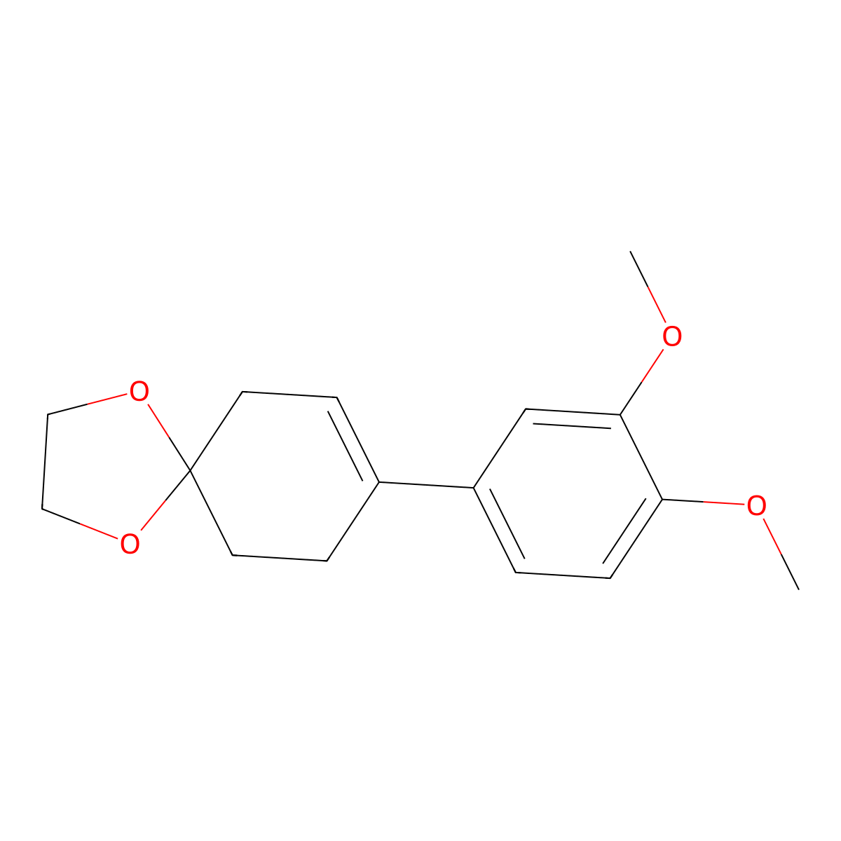 8-(3,4-Dimethoxyphenyl)-1,4-dioxaspiro[4.5]dec-7-ene molecular structure, CAS 70779-49-6