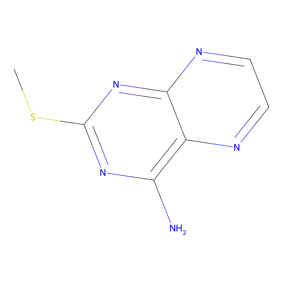 2-(Methylsulfanyl)-4-pteridinamine molecular structure, CAS 70779-62-3