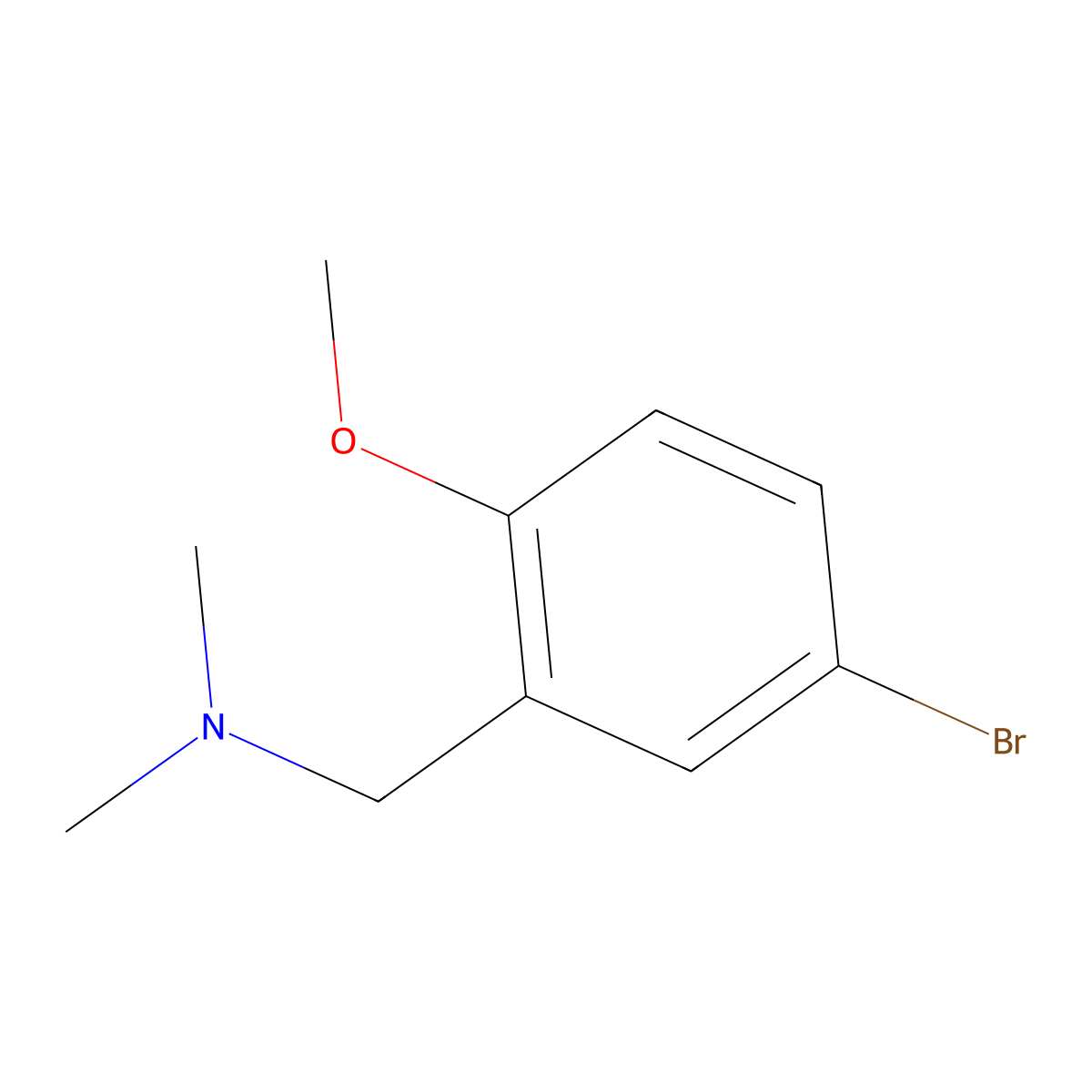 1-(5-Bromo-2-methoxyphenyl)-N,N-dimethylmethanamine molecular structure, CAS 7078-90-2
