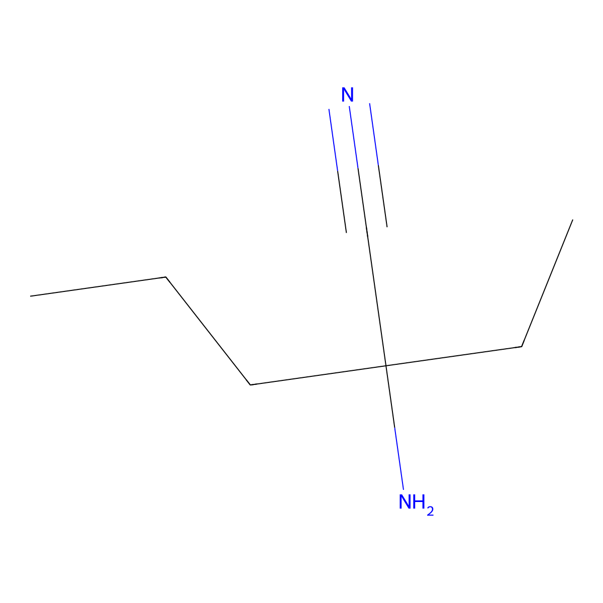 2-Amino-2-ethylpentanenitrile molecular structure, CAS 70780-83-5