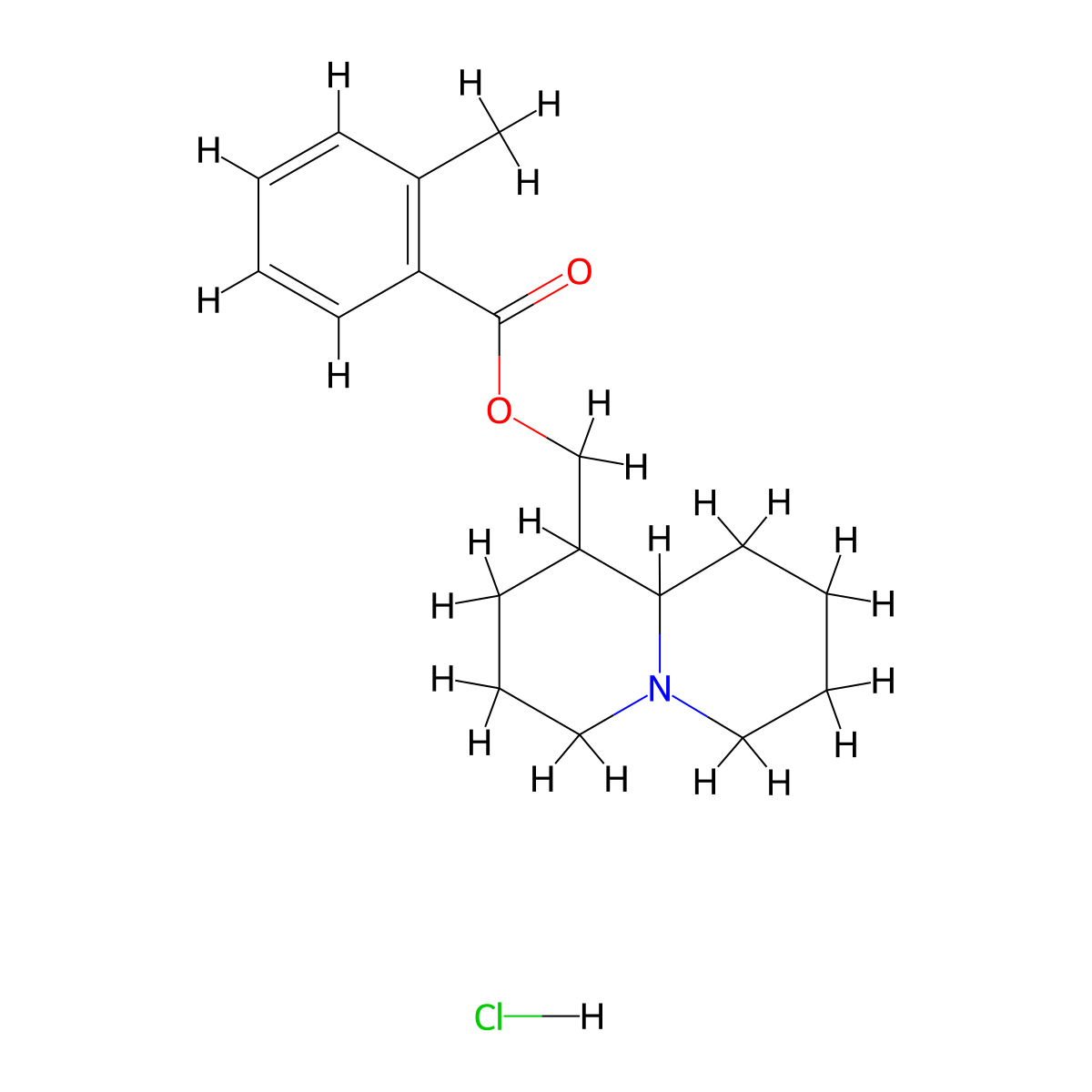 Lupinine o-methylbenzoicacid ester hydrochloride molecular structure, CAS 70782-18-2
