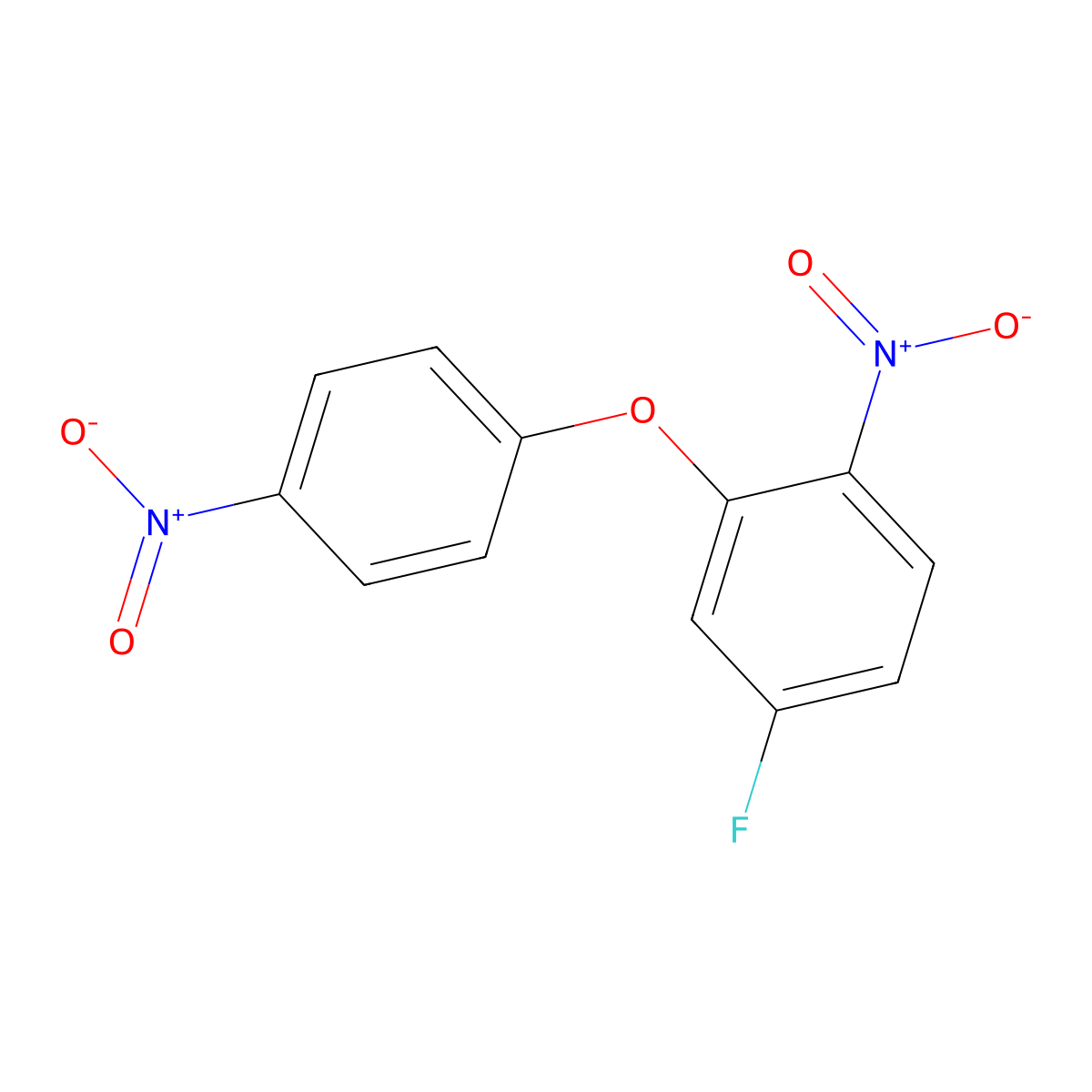 4-Fluoro-1-nitro-2-(4-nitrophenoxy)benzene molecular structure, CAS 70783-63-0