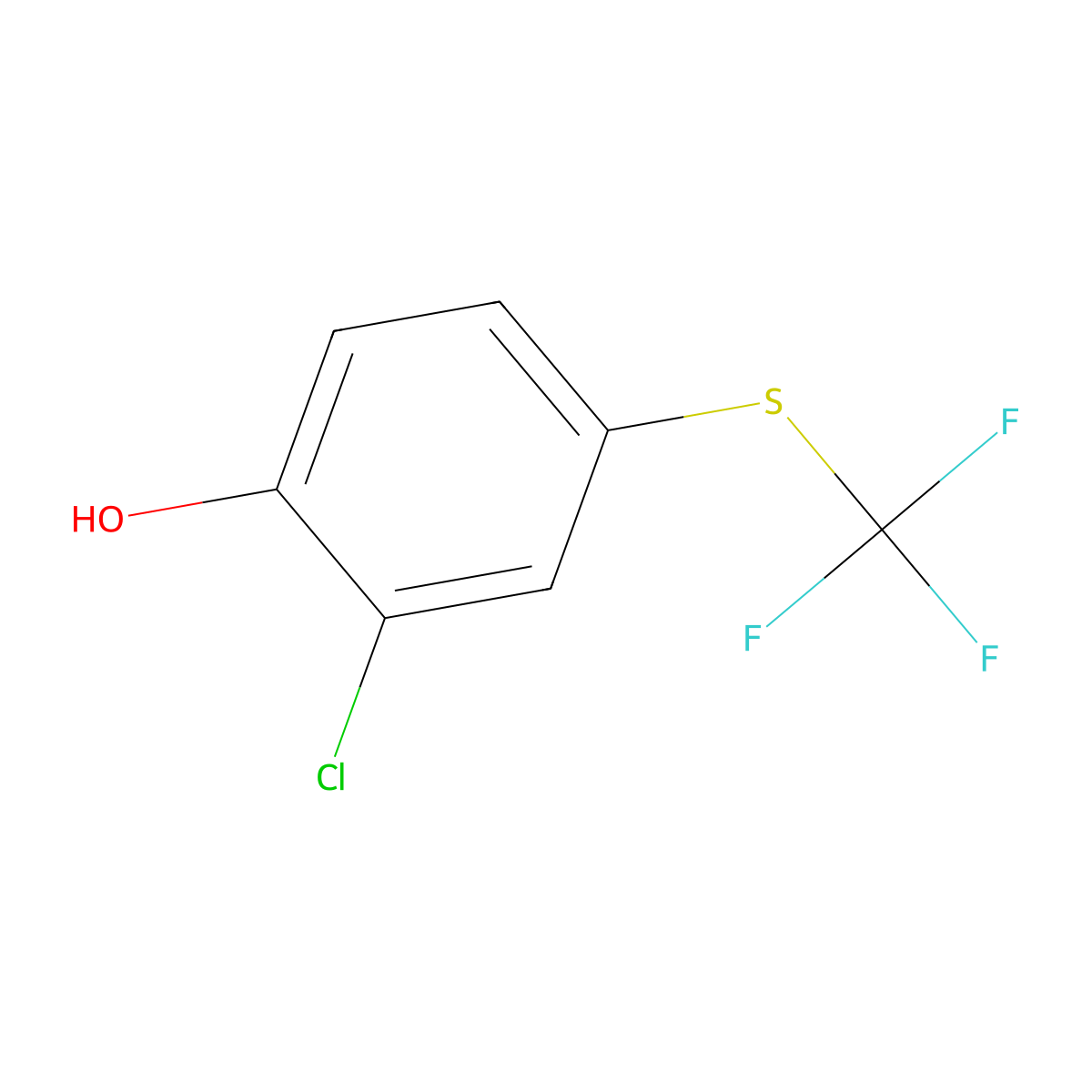 2-Chloro-4-(trifluoromethylthio)phenol molecular structure, CAS 70783-74-3