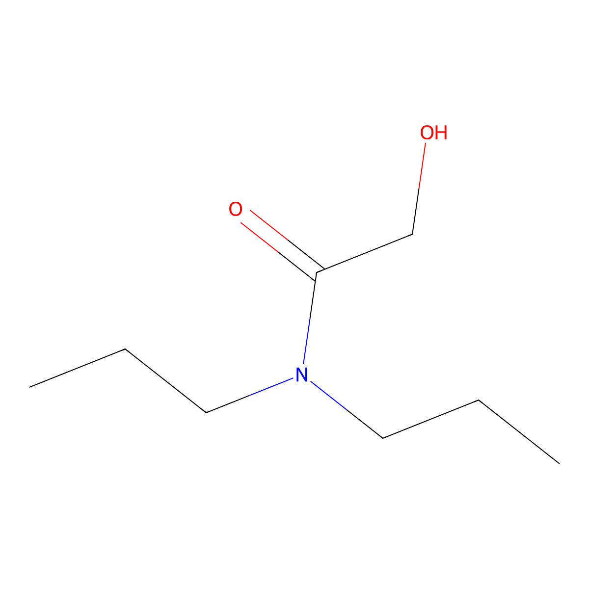 2-hydroxy-N,N-dipropylacetamide molecular structure, CAS 70785-77-2