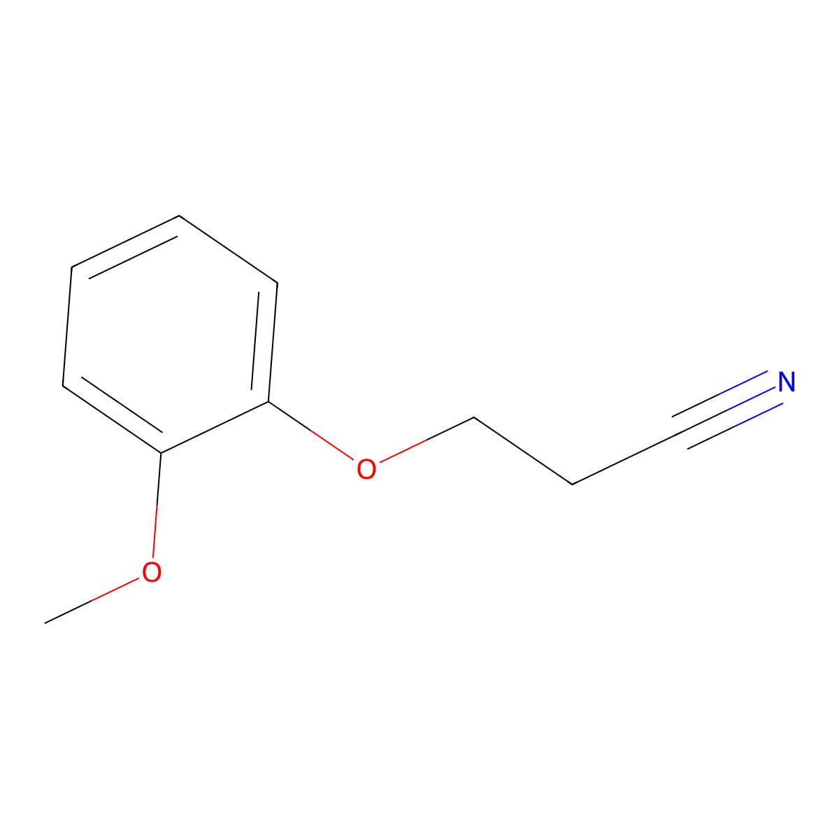 3-(2-Methoxyphenoxy)propanenitrile molecular structure, CAS 70786-42-4