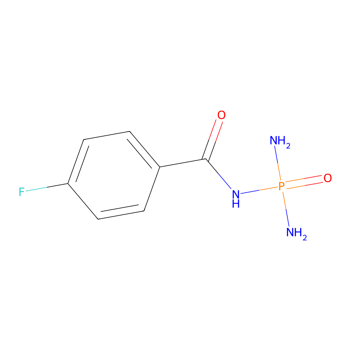 N-(Diaminophosphinyl)-4-fluorobenzamide molecular structure, CAS 70788-28-2