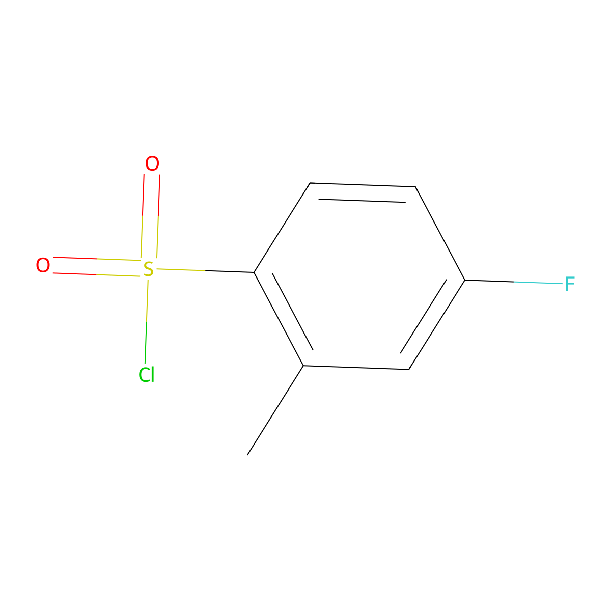 4-Fluoro-2-methylbenzenesulfonyl chloride molecular structure, CAS 7079-48-3