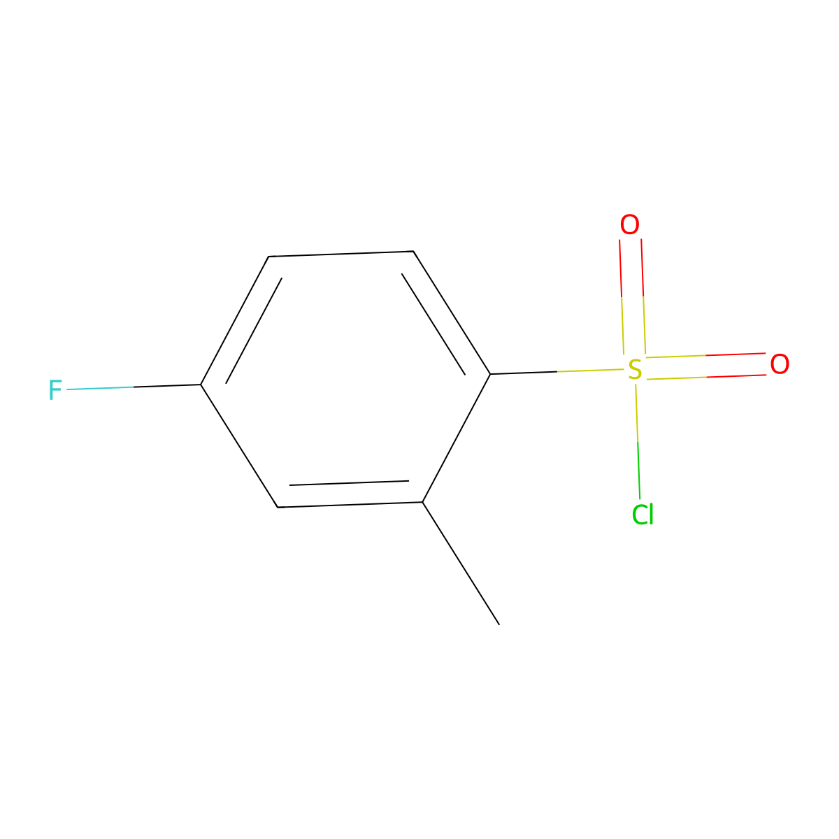 4-Fluoro-2-methylbenzenesulfonyl chloride molecular structure, CAS 7079-48-3