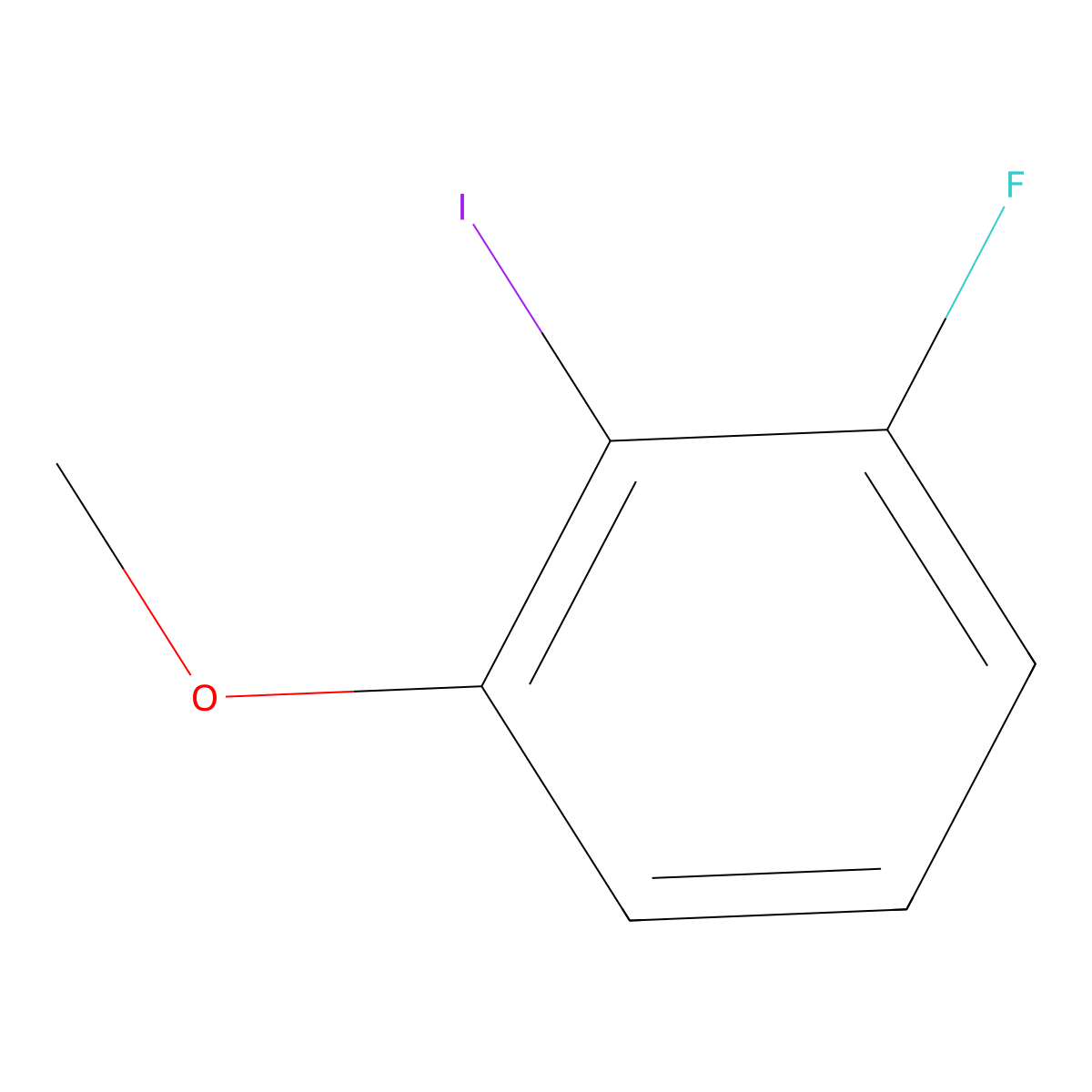 1-Fluoro-2-iodo-3-methoxybenzene molecular structure, CAS 7079-54-1