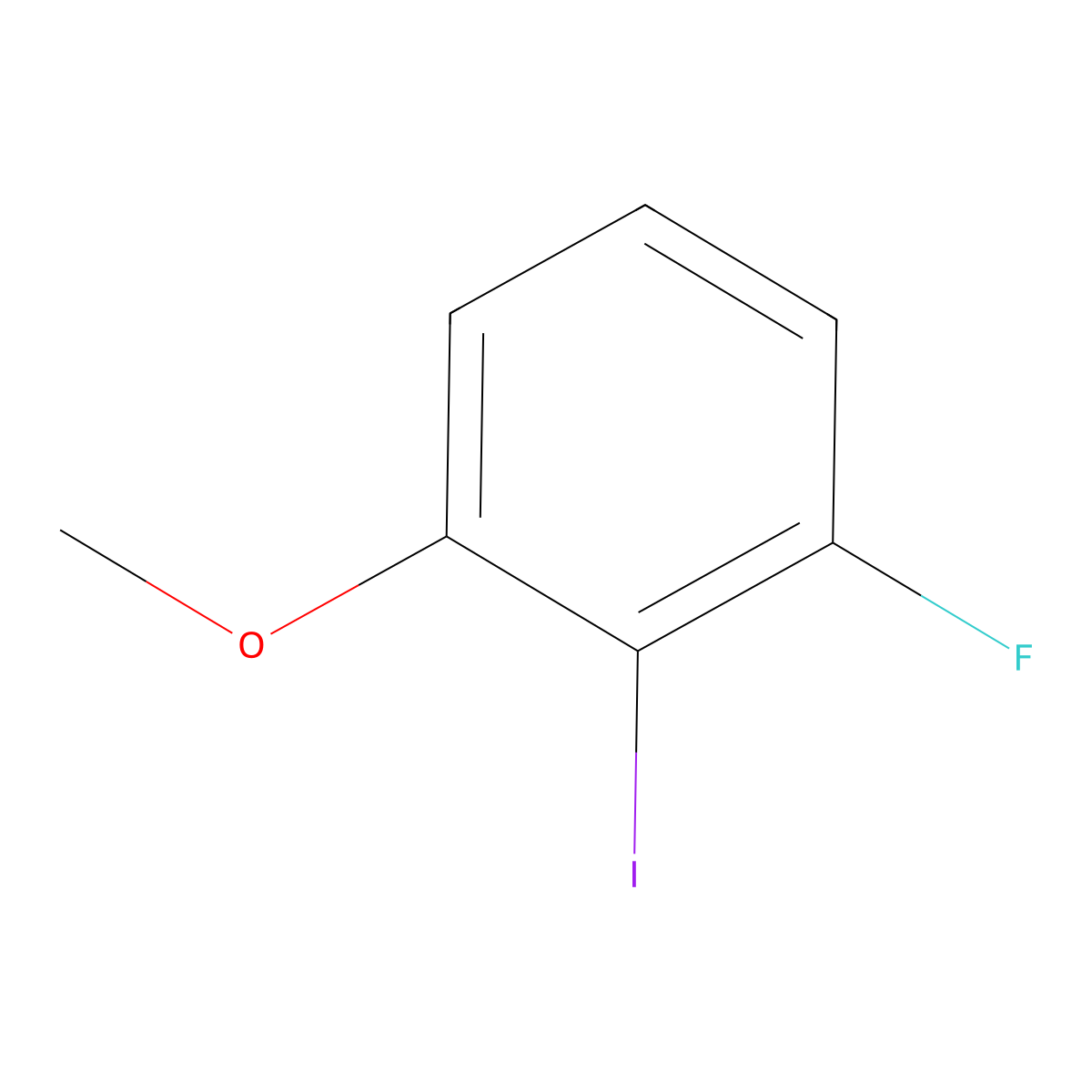 1-Fluoro-2-iodo-3-methoxybenzene molecular structure, CAS 7079-54-1
