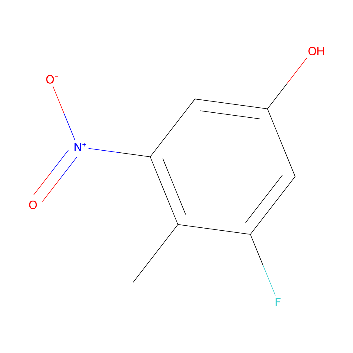 3-Fluoro-4-methyl-5-nitrophenol molecular structure, CAS 7079-75-6