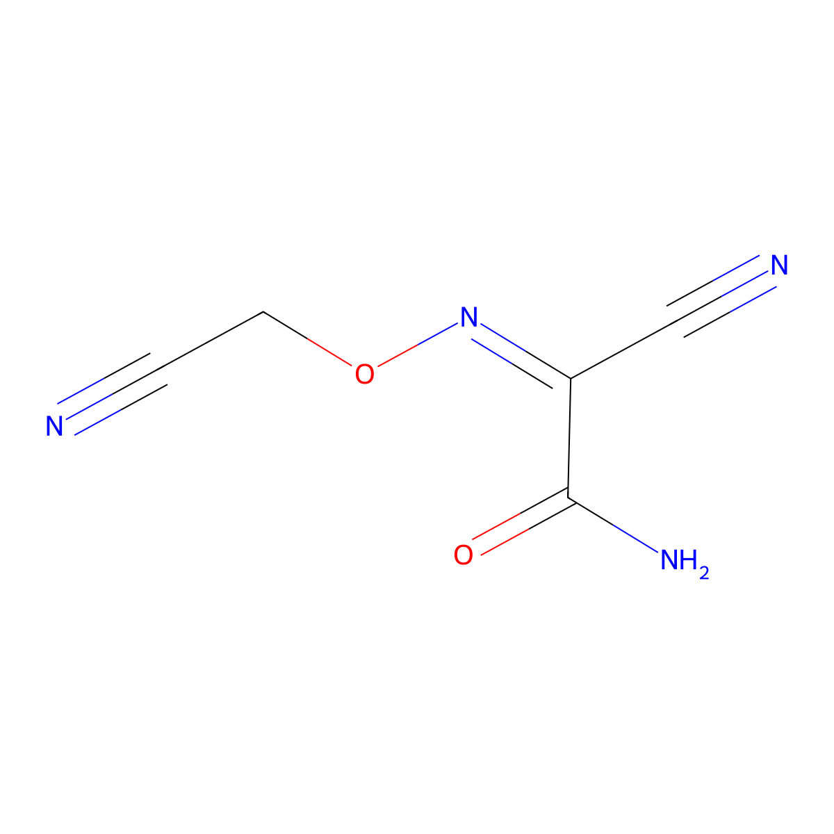2-Cyano-2-[(cyanomethoxy)imino]acetamide molecular structure, CAS 70792-70-0