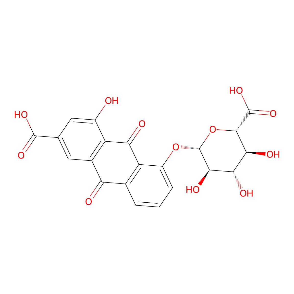 Rhein 8-beta-D-Glucuronide molecular structure, CAS 70793-10-1
