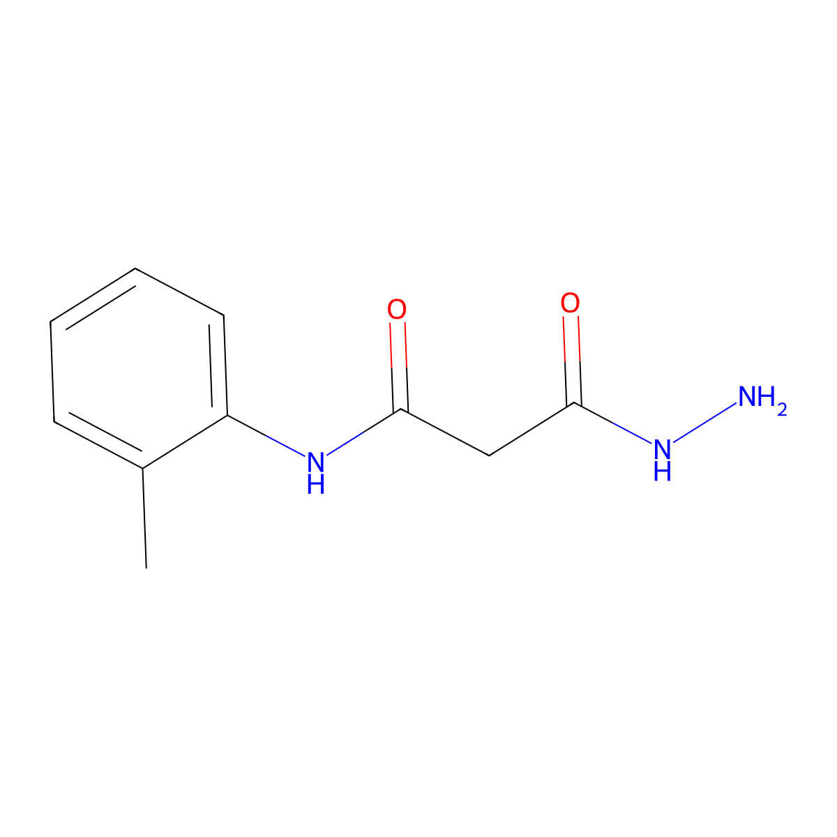 3-hydrazinyl-N-(2-methylphenyl)-3-oxopropanamide molecular structure, CAS 70793-50-9