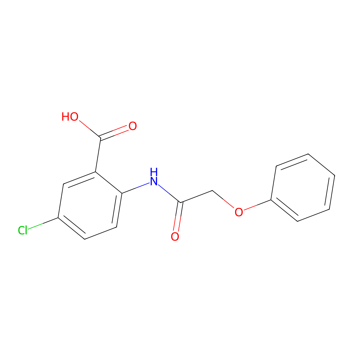 Anthranilic acid, 5-chloro-N-(phenoxyacetyl)- molecular structure, CAS 70796-18-8