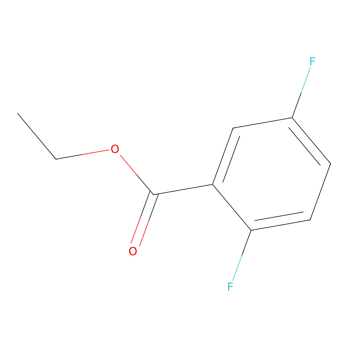 Benzoic acid, 2,5-difluoro-, ethyl ester molecular structure, CAS 708-25-8