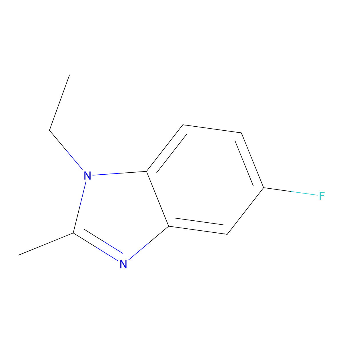 1-Ethyl-5-fluoro-2-methylbenzimidazole molecular structure, CAS 708-34-9