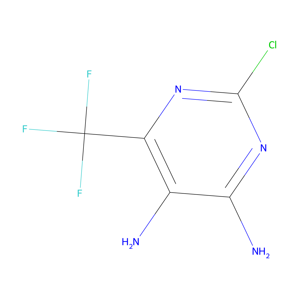 2-Chloro-6-(trifluoromethyl)pyrimidine-4,5-diamine molecular structure, CAS 708-46-3