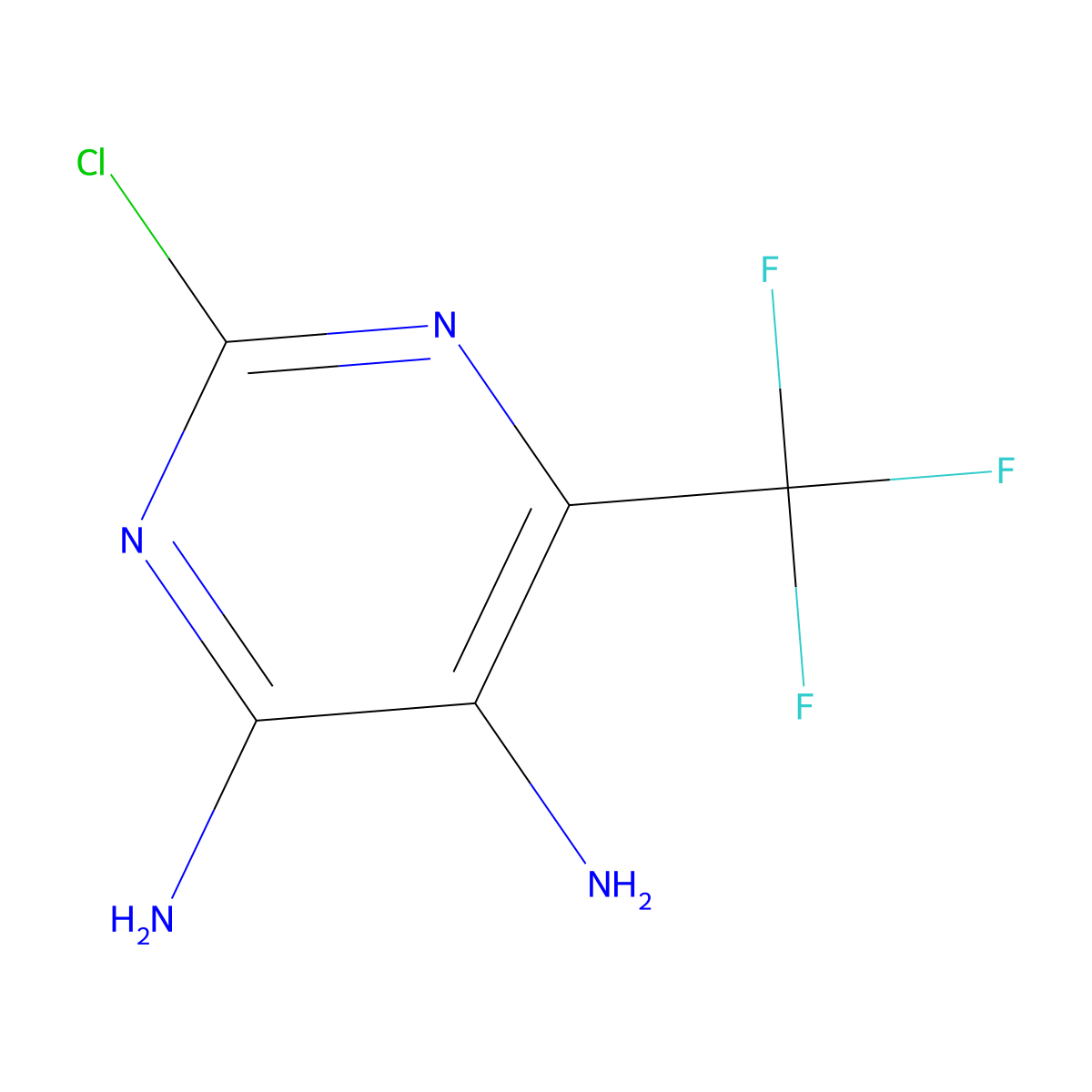 2-Chloro-6-(trifluoromethyl)pyrimidine-4,5-diamine molecular structure, CAS 708-46-3