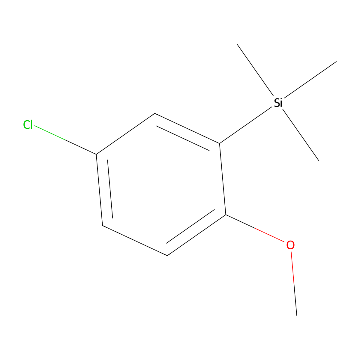 (5-Chloro-2-methoxyphenyl)trimethylsilane molecular structure, CAS 708-49-6