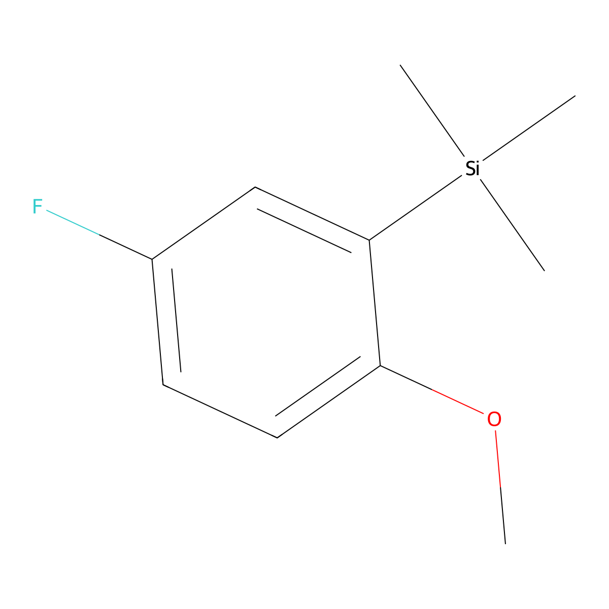 (5-Fluoro-2-methoxyphenyl)trimethylsilane molecular structure, CAS 708-50-9