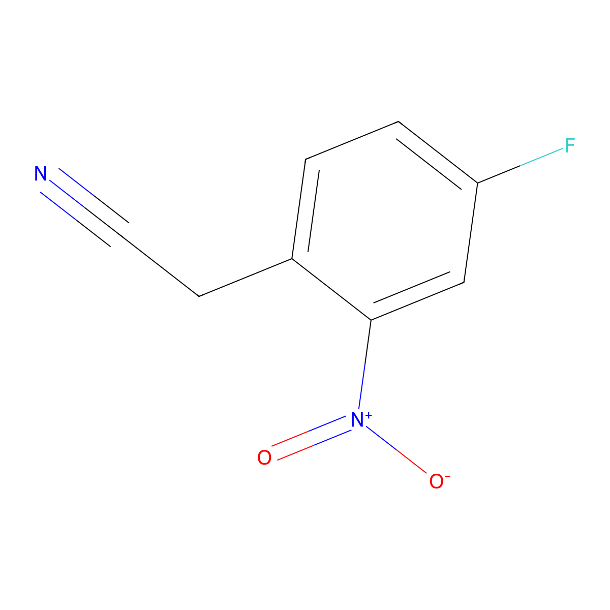 2-(4-Fluoro-2-nitrophenyl)acetonitrile molecular structure, CAS 708-58-7