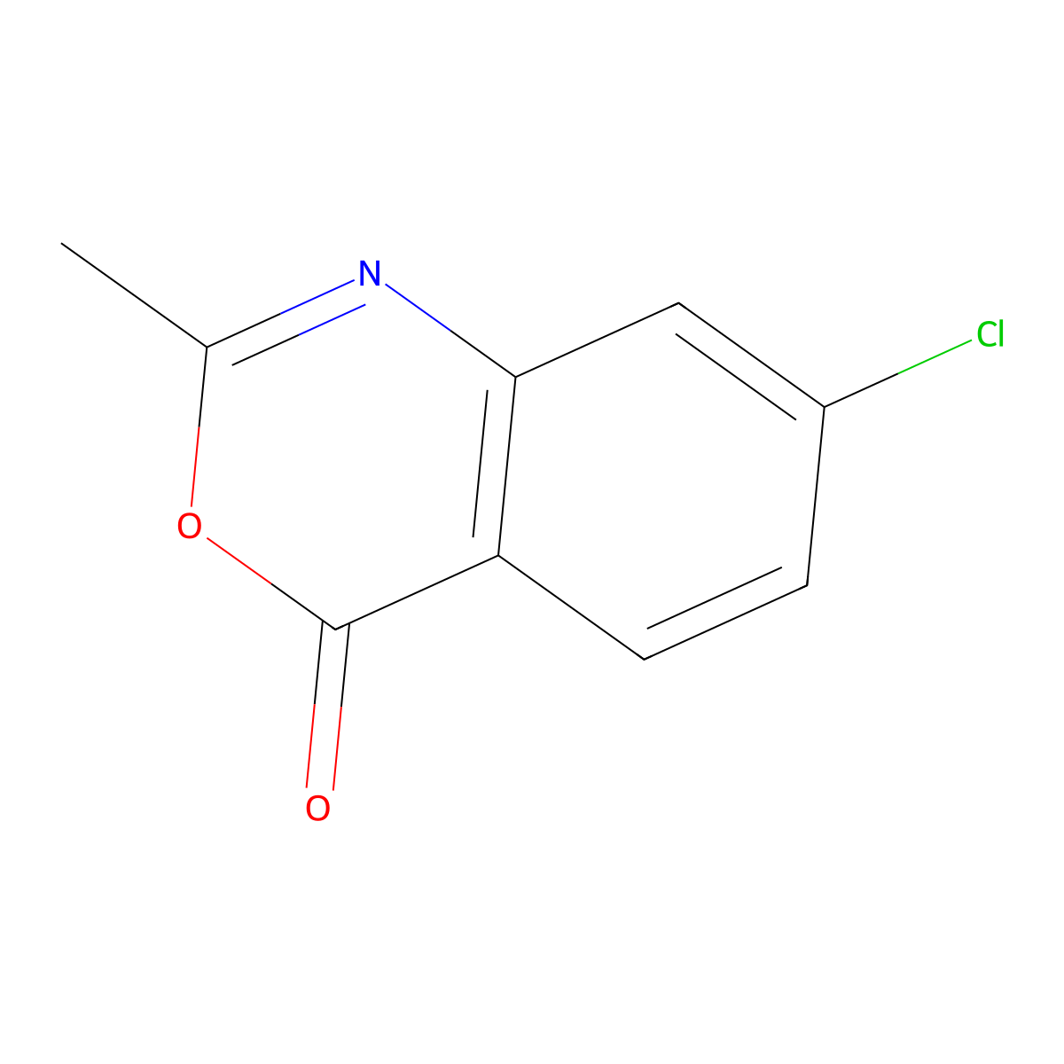 7-Chloro-2-methyl-3,1-benzoxazin-4-one molecular structure, CAS 708-73-6