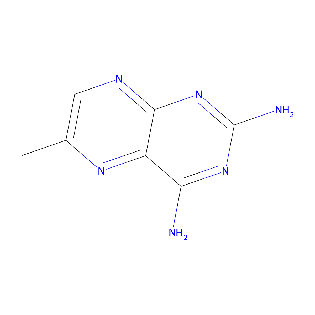 2,4-Pteridinediamine, 6-methyl- molecular structure, CAS 708-74-7