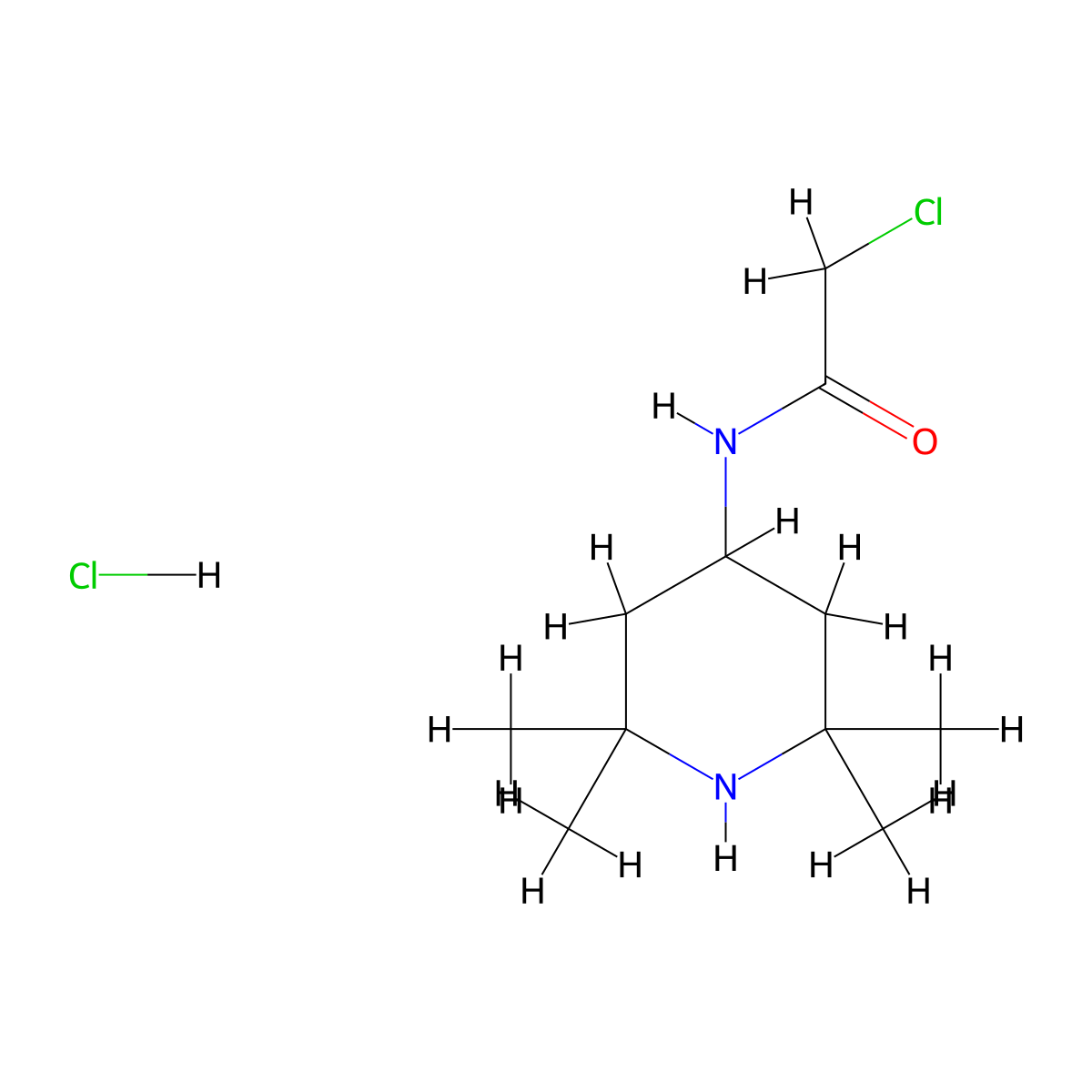 2-chloro-N-(2,2,6,6-tetramethylpiperidin-4-yl)acetamide hydrochloride molecular structure, CAS 70804-01-2