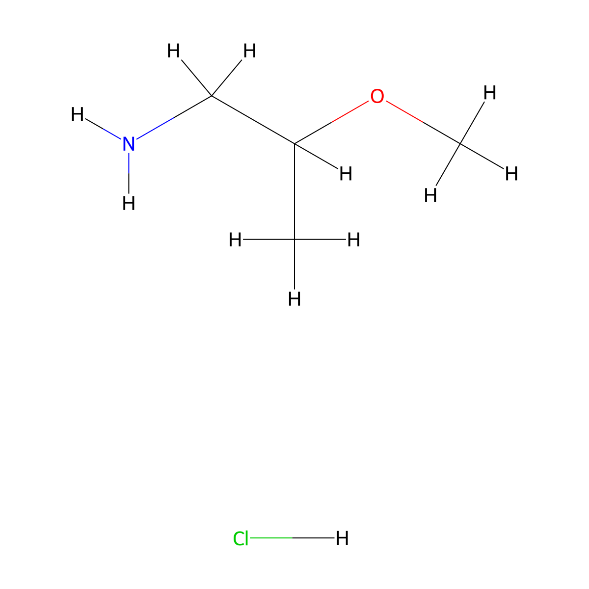 2-Methoxypropan-1-amine hydrochloride molecular structure, CAS 70807-90-8