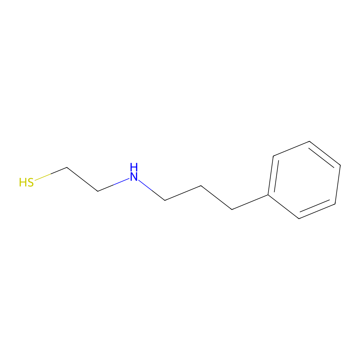 Ethanethiol, 2-((3-phenylpropyl)amino)- molecular structure, CAS 7081-80-3