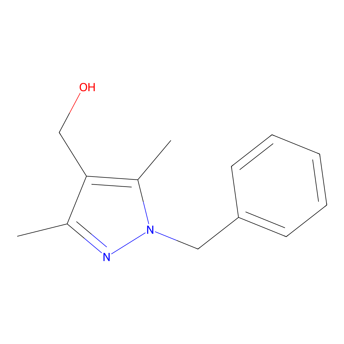 (1-benzyl-3,5-dimethyl-1H-pyrazol-4-yl)methanol molecular structure, CAS 70817-25-3