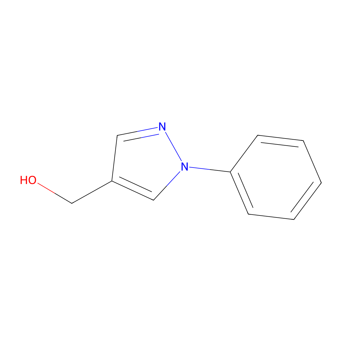 (1-phenyl-1H-pyrazol-4-yl)methanol molecular structure, CAS 70817-26-4
