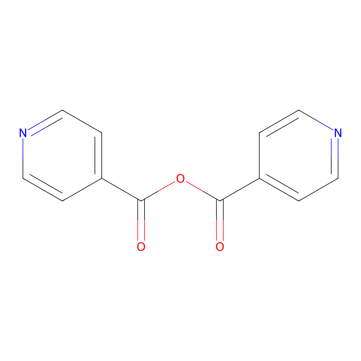 Isonicotinic anhydride molecular structure, CAS 7082-71-5