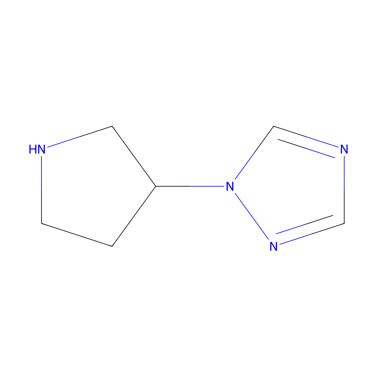 1-(pyrrolidin-3-yl)-1H-1,2,4-triazole molecular structure, CAS 708204-49-3