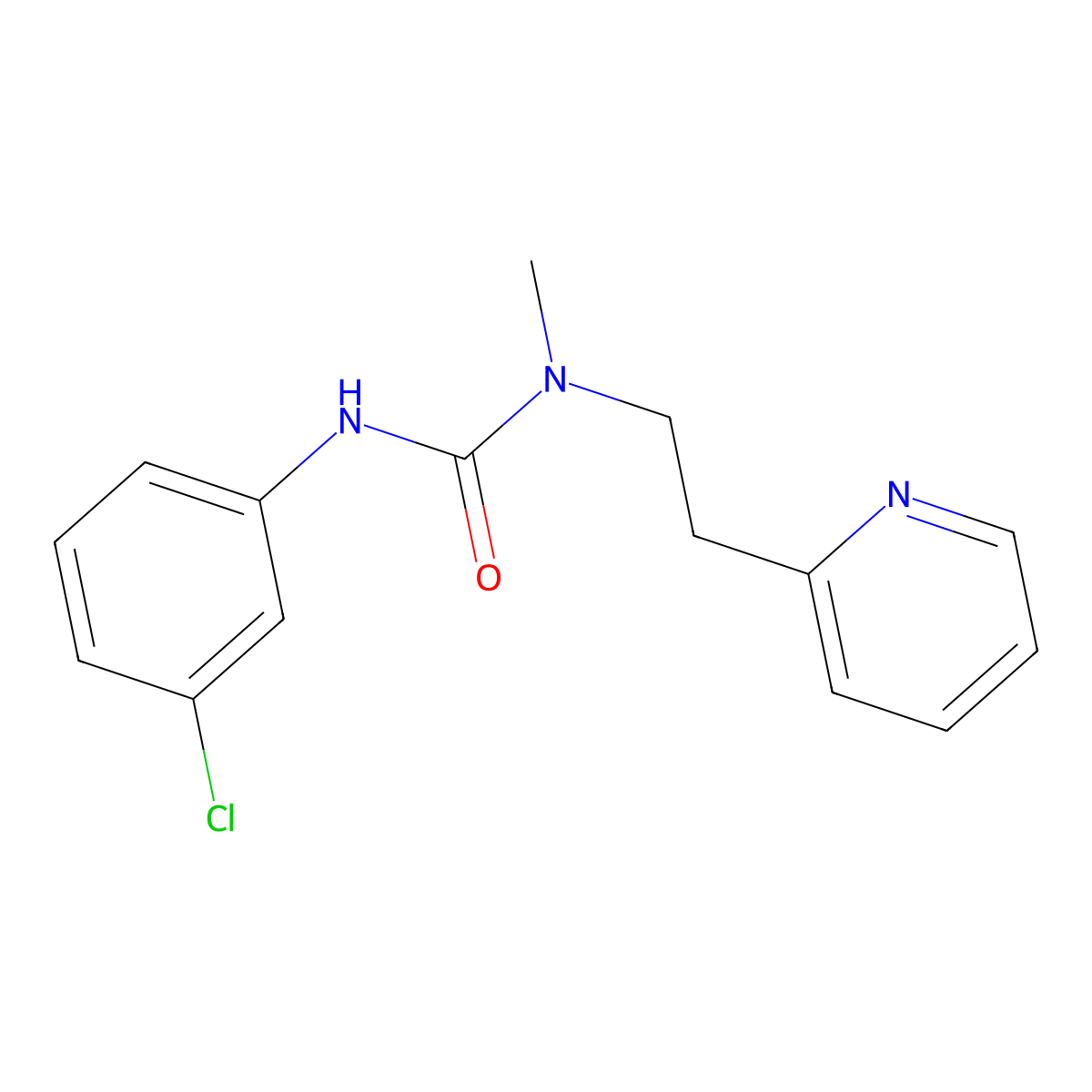 3-(3-Chlorophenyl)-1-methyl-1-(2-pyridin-2-ylethyl)urea molecular structure, CAS 708211-06-7