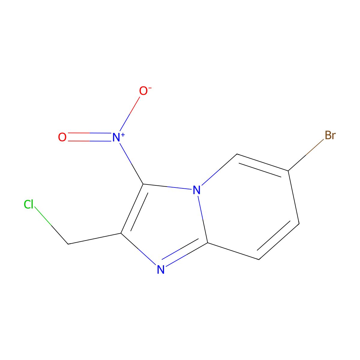 6-Bromo-2-(chloromethyl)-3-nitroimidazo[1,2-a]pyridine molecular structure, CAS 708213-35-8