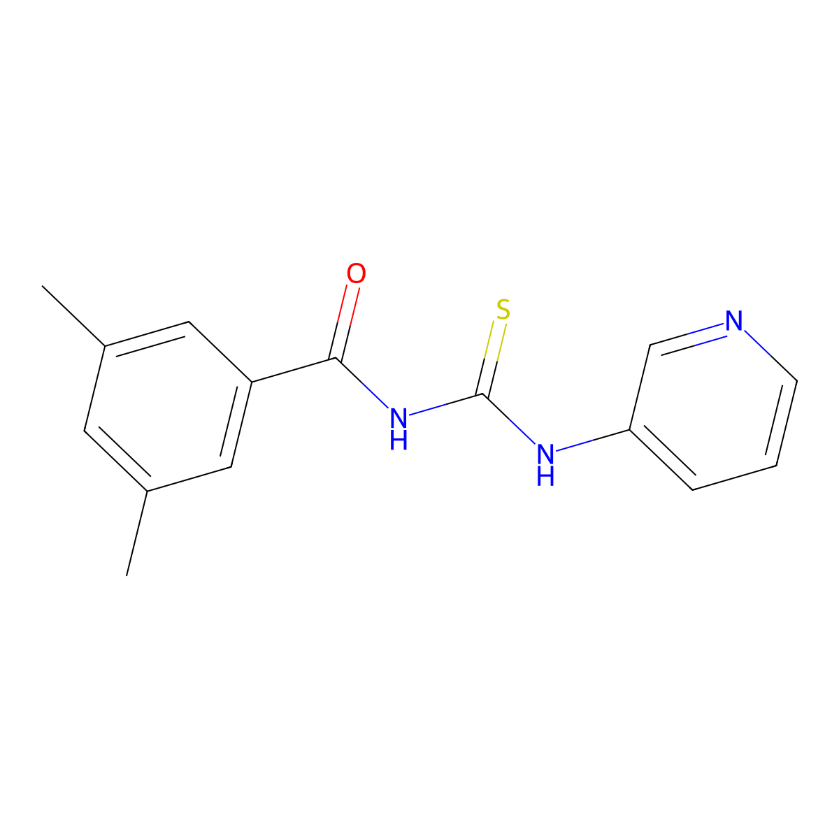 3,5-dimethyl-N-(pyridin-3-ylcarbamothioyl)benzamide molecular structure, CAS 708214-07-7
