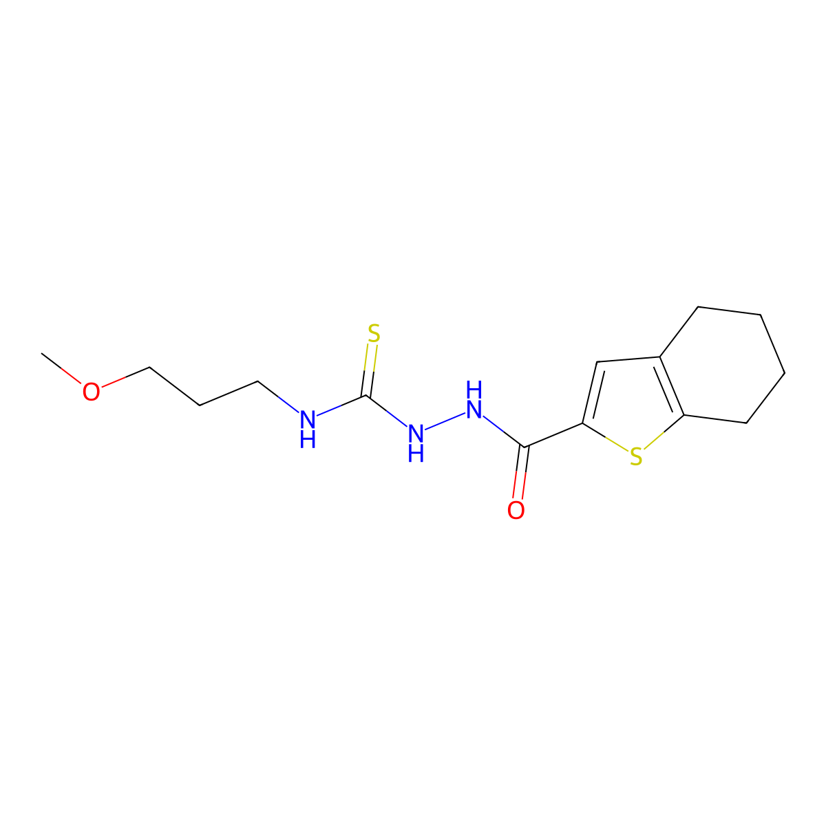 1-(3-Methoxypropyl)-3-(4,5,6,7-tetrahydro-1-benzothiophene-2-carbonylamino)thiourea molecular structure, CAS 708214-45-3