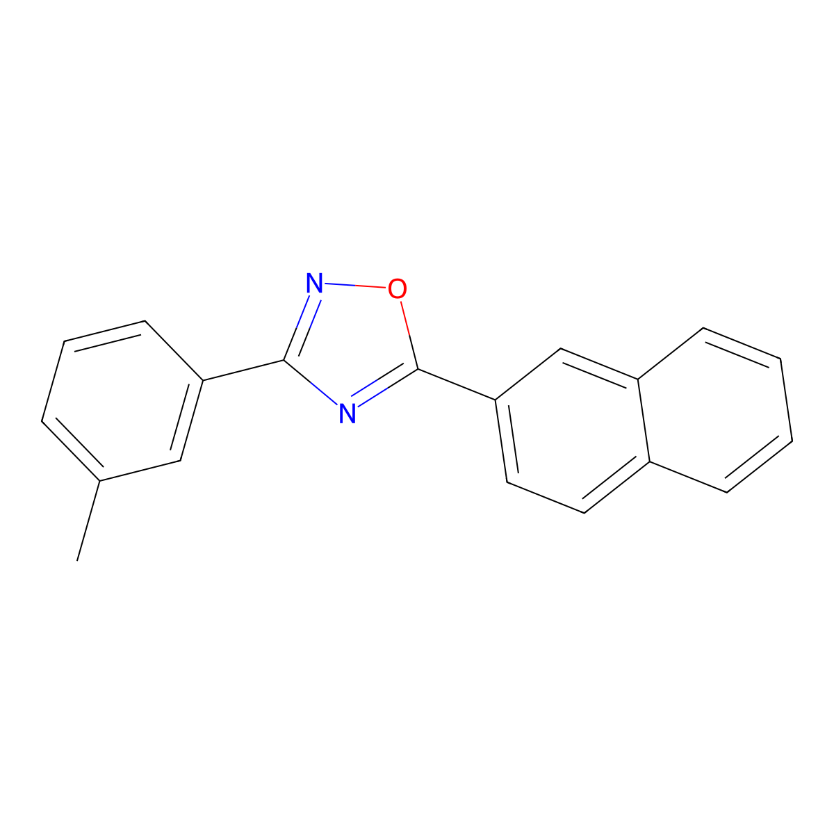 3-(3-Methylphenyl)-5-naphthalen-2-yl-1,2,4-oxadiazole molecular structure, CAS 708214-71-5