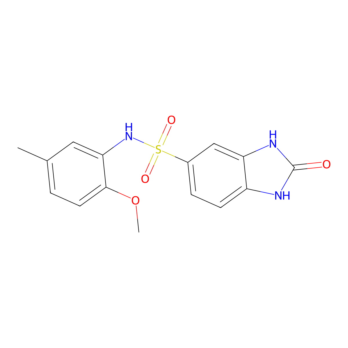 N-(2-methoxy-5-methylphenyl)-2-oxo-1,3-dihydrobenzimidazole-5-sulfonamide molecular structure, CAS 708214-79-3