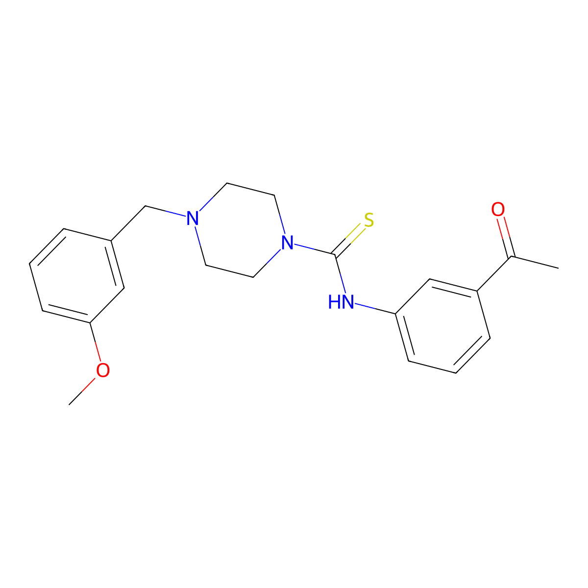 N-(3-acetylphenyl)-4-[(3-methoxyphenyl)methyl]piperazine-1-carbothioamide molecular structure, CAS 708214-81-7