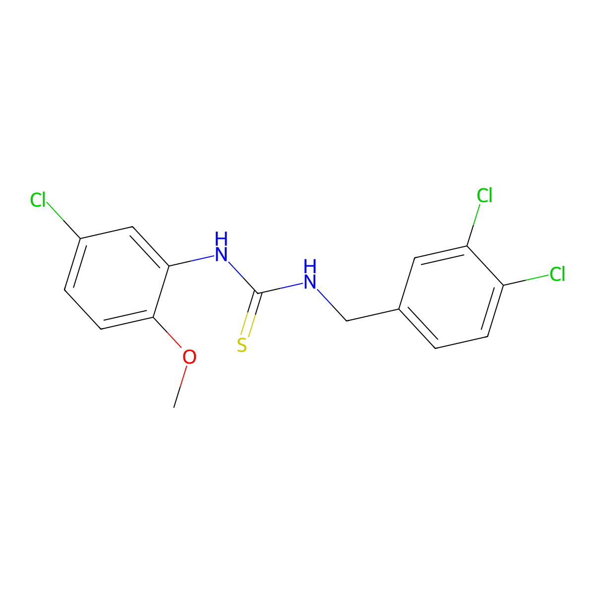 1-(5-Chloro-2-methoxyphenyl)-3-[(3,4-dichlorophenyl)methyl]thiourea molecular structure, CAS 708215-26-3