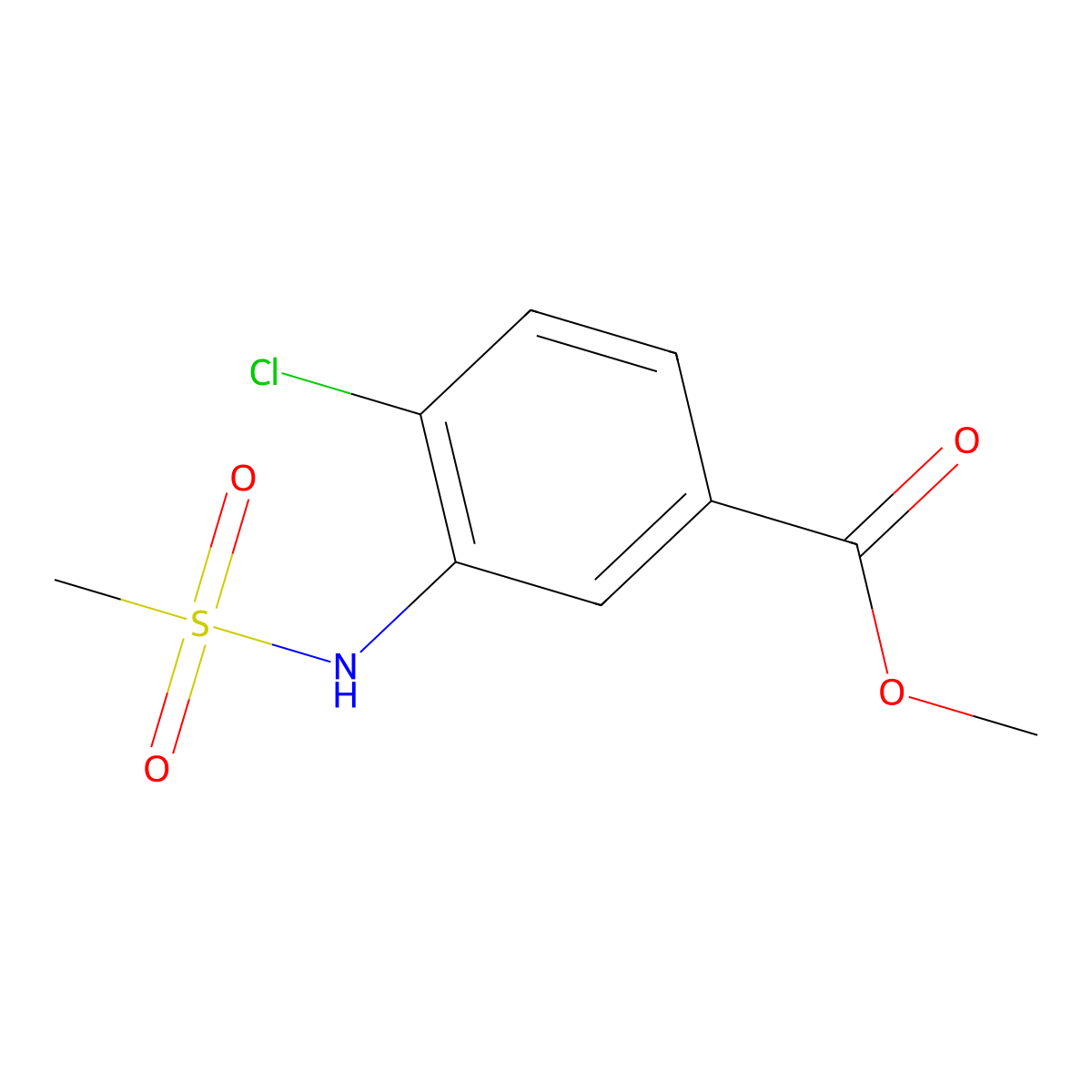 Methyl 4-chloro-3-[(methylsulfonyl)amino]benzoate molecular structure, CAS 708215-28-5