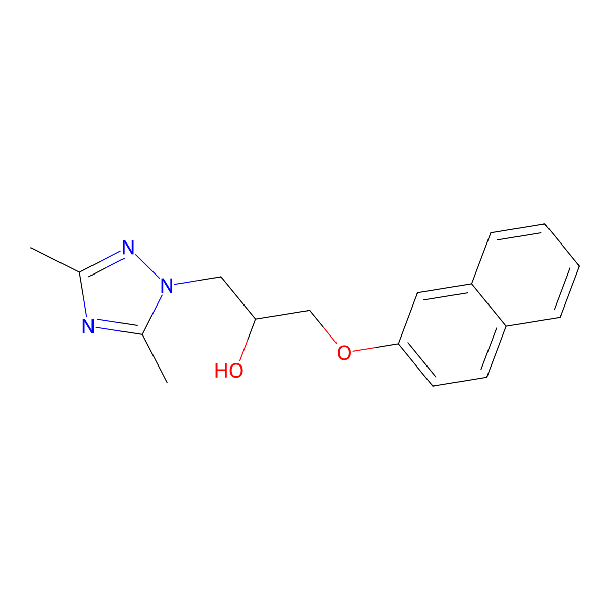 1-(3,5-dimethyl-1H-1,2,4-triazol-1-yl)-3-(naphthalen-2-yloxy)propan-2-ol molecular structure, CAS 708215-62-7