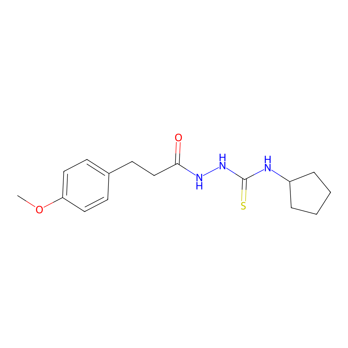1-Cyclopentyl-3-[3-(4-methoxyphenyl)propanoylamino]thiourea molecular structure, CAS 708215-78-5