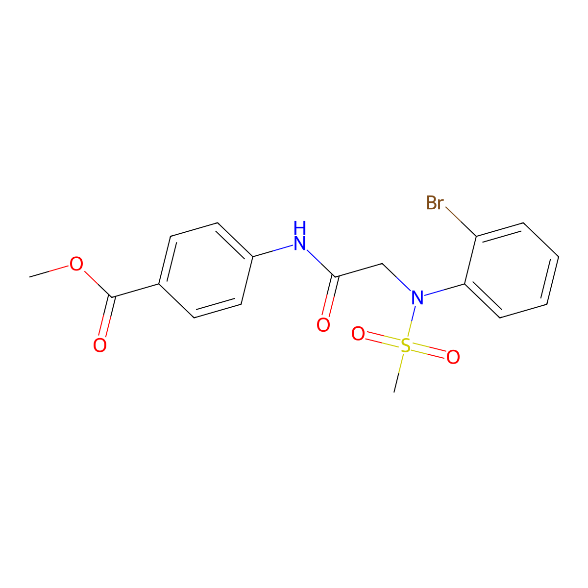 methyl 4-{[N-(2-bromophenyl)-N-(methylsulfonyl)glycyl]amino}benzoate molecular structure, CAS 708215-81-0
